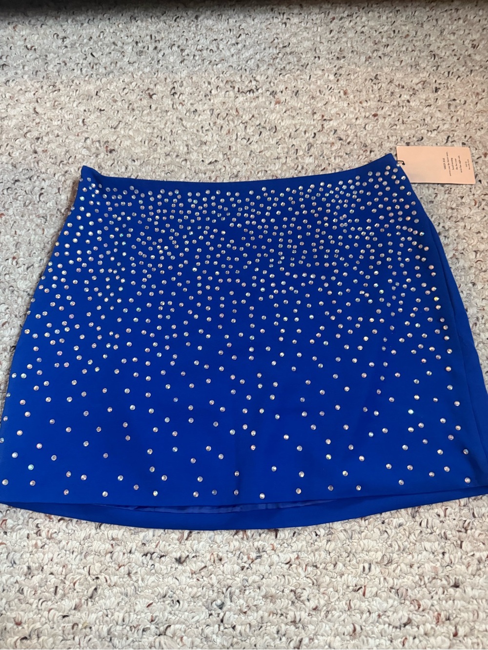 SHEIN Blue Mini Skirt with Silver Studs